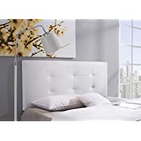 Cabecero-Cabezal tapizado Carla 150X60 Blanco- Acolchado con Espuma- 8 cm de Grosor- Incluye herrajes para Colgar